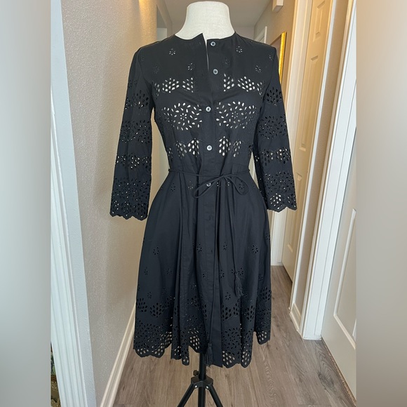Theory structured eyelet shirt dress cotton size 2 - Picture 6 of 15
